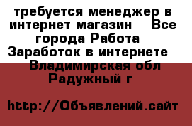 требуется менеджер в интернет магазин  - Все города Работа » Заработок в интернете   . Владимирская обл.,Радужный г.
